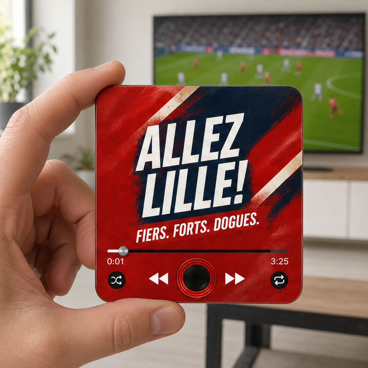 Lille sound magnet held in hand