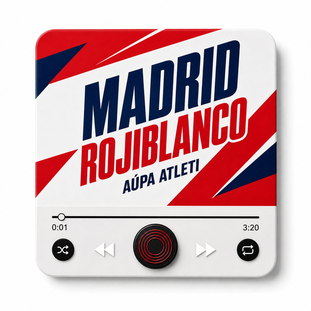 Aimant sonore football Madrid Rojiblanco — fond blanc