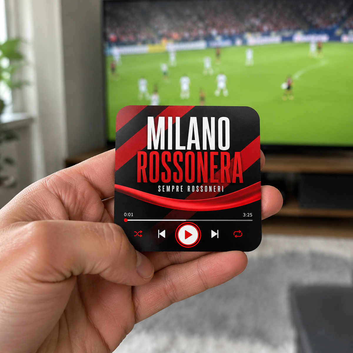 Milano Rossonera Football Sound Magnet – held in hand