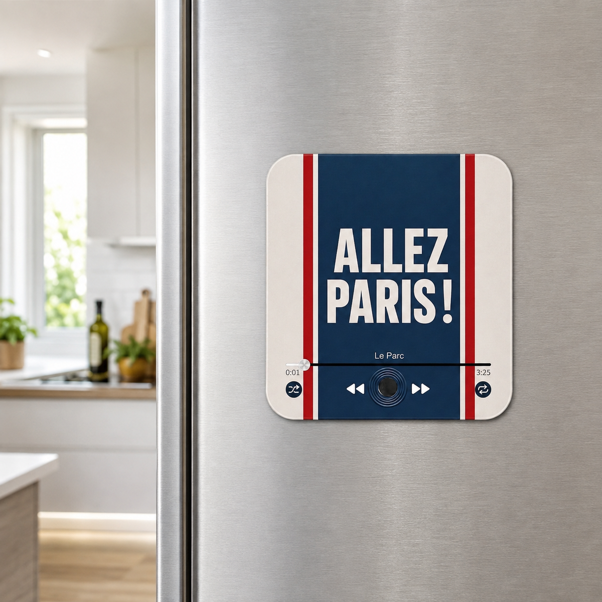 Paris sound magnet on refrigerator