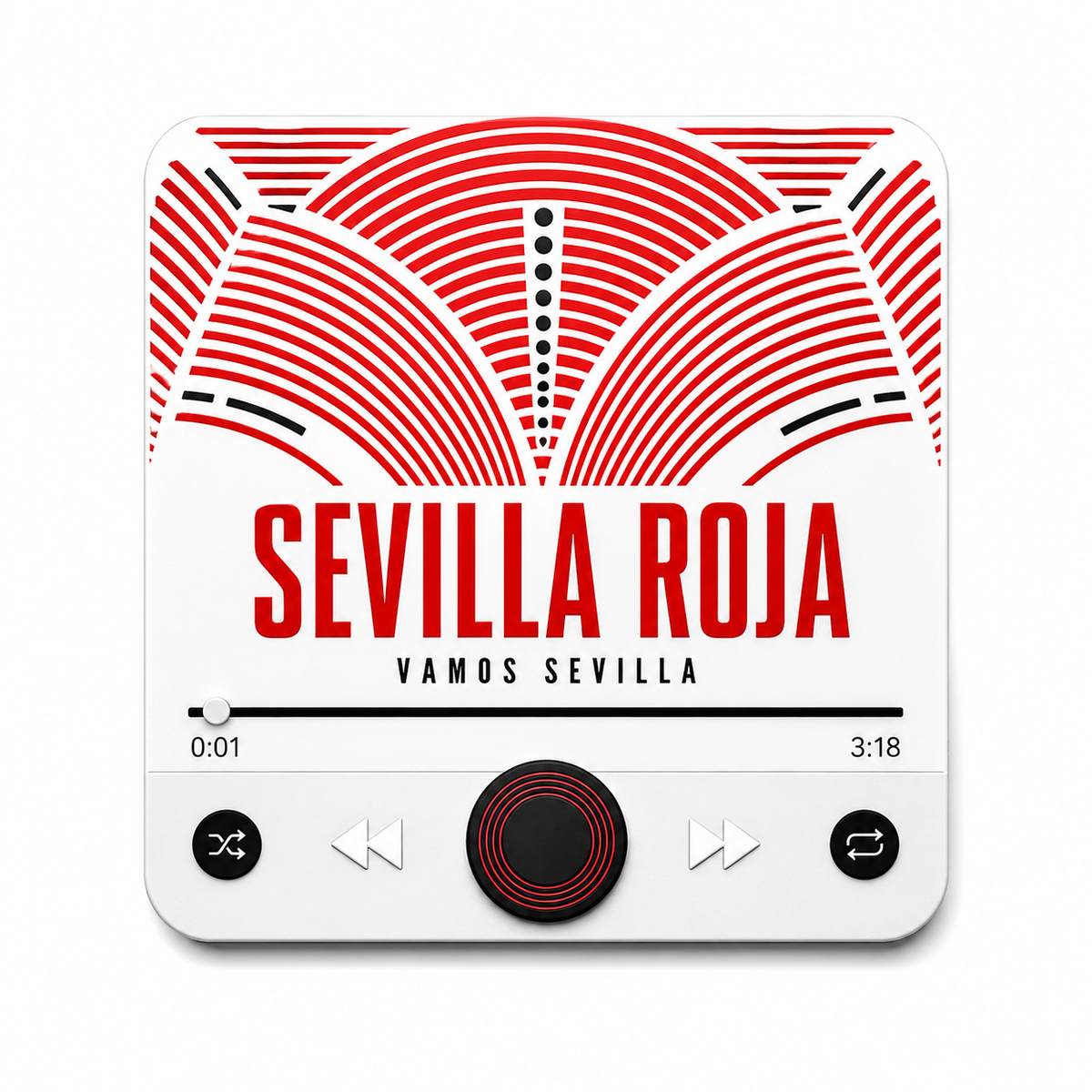 Aimant sonore football Sevilla Roja — fond blanc