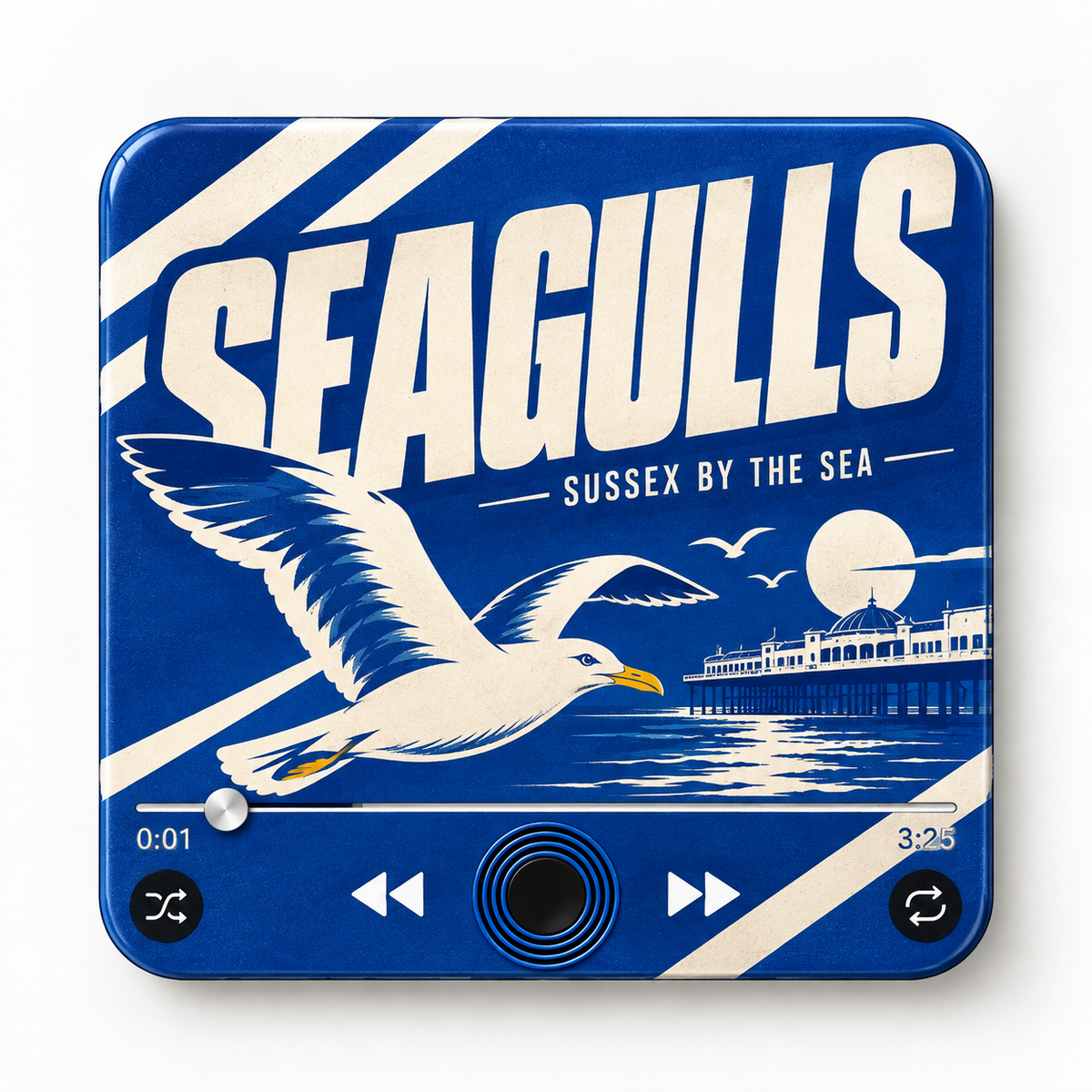 Sussex blue and white football sound magnet